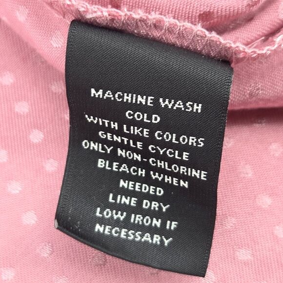 Investments Riley Top Blouse Womens Size 2X Pink Polka Dots Office Work Business - Picture 7 of 7